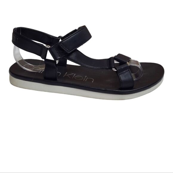 CALVIN KLEIN Zandel black strappy active sandals 7 - Picture 1 of 9